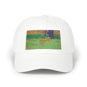 Pixelated cayote in Meadow Dad Cap | Nature Wildlife Embroidered Hat