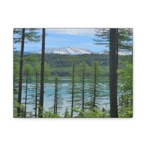 Alpine Sanctuary: Glacier-Fed Lake Wilderness, Snow-Capped Mountain Peaks, Pacific Northwest Landscape Photography Canvas Wall Art