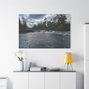 Wilderness River Rapids Canvas: Whitewater Cascade Photography, Northern Adventure Scenery Canvas Wall Art