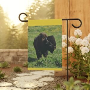 Wyoming Yellowstone Bison Meadow Garden Flag – Wildlife Prairie House Banner