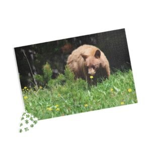 Wyoming Yellowstone Cinnamon Brown Bear Meadow Puzzle — Scenic Wildlife Jigsaw (110, 252, 520, 1014 pcs)