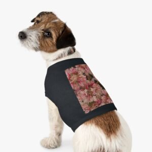 Floral Pink Wildrose Pet Tank Top — Lightweight Dog Shirt with Photo Print