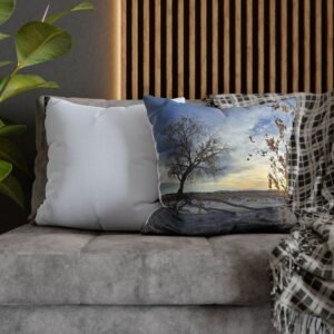 New Mexico White Sand National Park Sunset Decorative Pillowcase — Dune Driftwood Scene