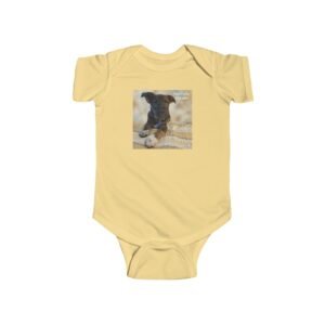 Infant Onesie with Playful Puppy Photo – "Pawsitively Adorable" bodysuit