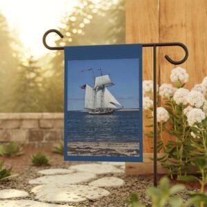 Massachusetts Islands Tall Ship Nautical Garden Flag – Vintage Sailing Ship Beach House Banner