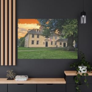 Massachusetts Buckingham Tavern Lexington Colonial Heritage at Sunset: Historic New England Mansion Architecture Photography Wall Art