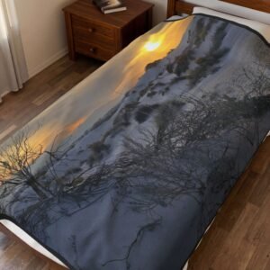 New Mexico White Sands National Park Velveteen Plush Blanket – Sand Dune Photo Throw