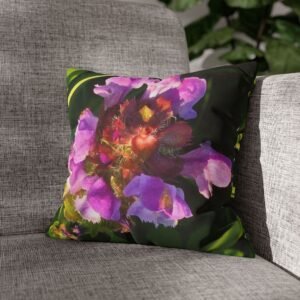 Purple Wildflower Pillowcase - Floral Decorative Throw Pillowcase