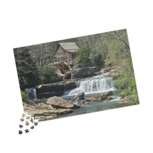 West Virginia Babcock State Park Scenic Watermill River Puzzle — Landscape Jigsaw (110/252/520/1014 pcs)