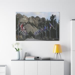 South Dakota Mount Rushmore's Patriotic Gateway Canvas: Black Hills Monument, Historical Landmark Photography Wall Art
