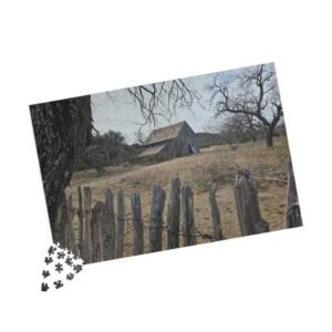 Texas South Llano State Park Rustic Barn Landscape Puzzle — Vintage Farmhouse Scenery Jigsaw (110, 252, 520, 1014 pcs)