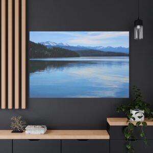 Montana Holland Lake Reflection Canvas: Mountain Lake Landscape Photography Wall Art