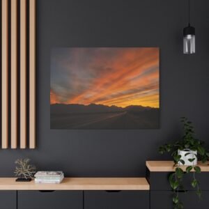 New Mexico Desert Highway at Dusk Canvas — Long Exposure Southwest Road Sunset Wall Art