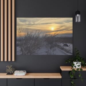 New Mexico White Sand National Park Twilight Sand Dunes Sunset Canvas, Serene Nature Photography Wall Art