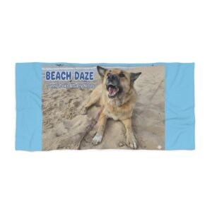 Beach Towel - "Beach Daze: Sunny Paws & Salty Noses" Dog Photo Towel