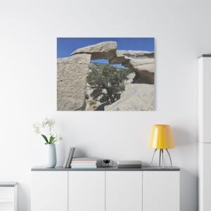 Idaho City of Rocks Desert Gateway Canvas: Granite Arch and Juniper, Landscape Photography Wall Art
