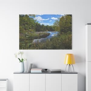 Minnesota Gooseberry Northern Wilderness Flow Canvas: Boreal Forest River Landscape Photography Wall Art