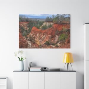 Georgia Providence Canyon Canvas: Red Clay Cliffs, Geological Formation Landscape Photography Wall Art
