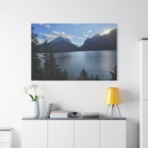 Wyoming Jenny Lake Alpine Peaks Mountain Landscape Canvas, Summit Vista Wall Art