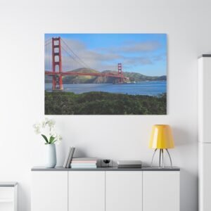 California Golden Gate Bridge in Daylight Canvas: San Francisco Bay Suspension Bridge Landmark Photography Landscape Wall Art