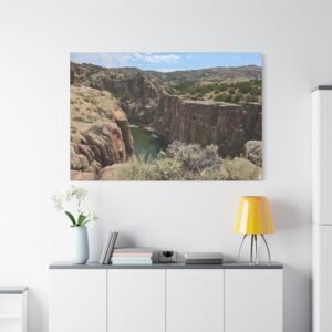 Wyoming Fremont Canyon Basalt River Canvas: Landscape Photography Wall Art