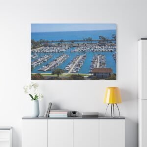 California Dana Point Coastal Marina Haven Canvas: Aerial Harbor Photography, Landscape Wall Art